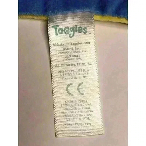 Taggies Pink Patchkins Bunny Rabbit Lovey Security Blanket Plush 13 inch - Picture 9 of 11